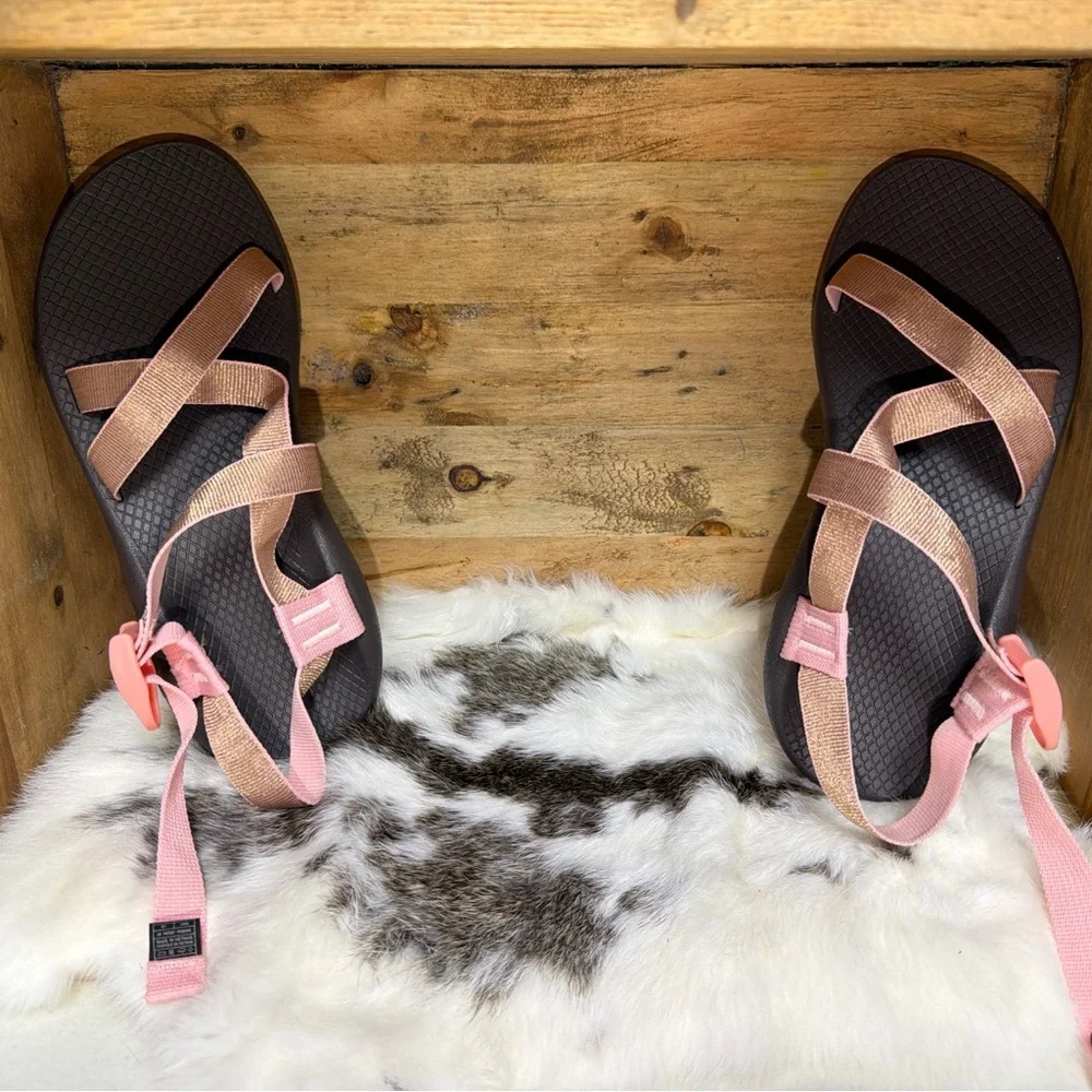 Chaco Z2 Women's Sandals Brown with Pink Straps - Picture 8 of 12